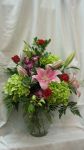 Stargazer Lily and Hydrangea Vase Arrangement